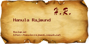 Hanula Rajmund névjegykártya